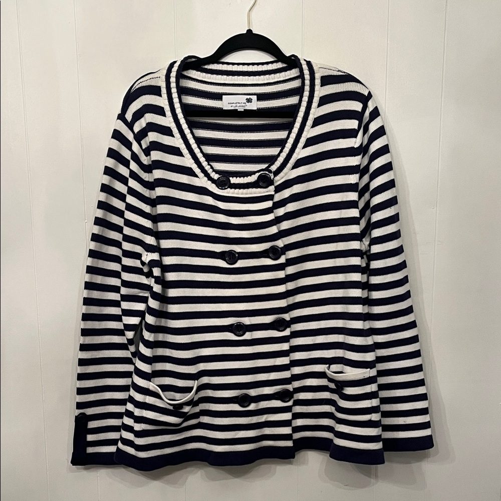 Liz Lange Navy and White Striped Sweater
